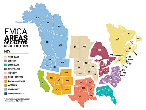 FMCA Chapters Map By Area And State